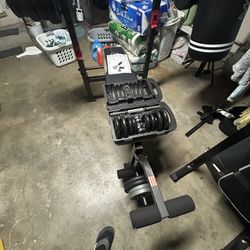 weight bench and weights