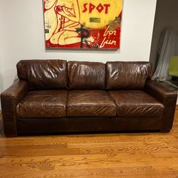 Rh maxwell leather sofa