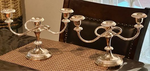 Antique genuine silver 2 candlesticks