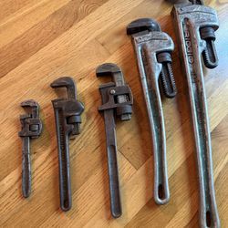 VINTAGE RIDGID 824 HD ALUMINUM PIPE WRENCH 24", 18”, 10”