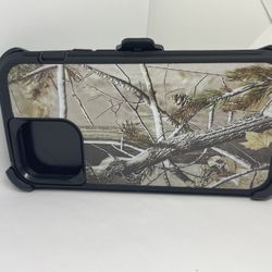 For Iphone 13 pro max Black Camouflage Belt Clíp Case 