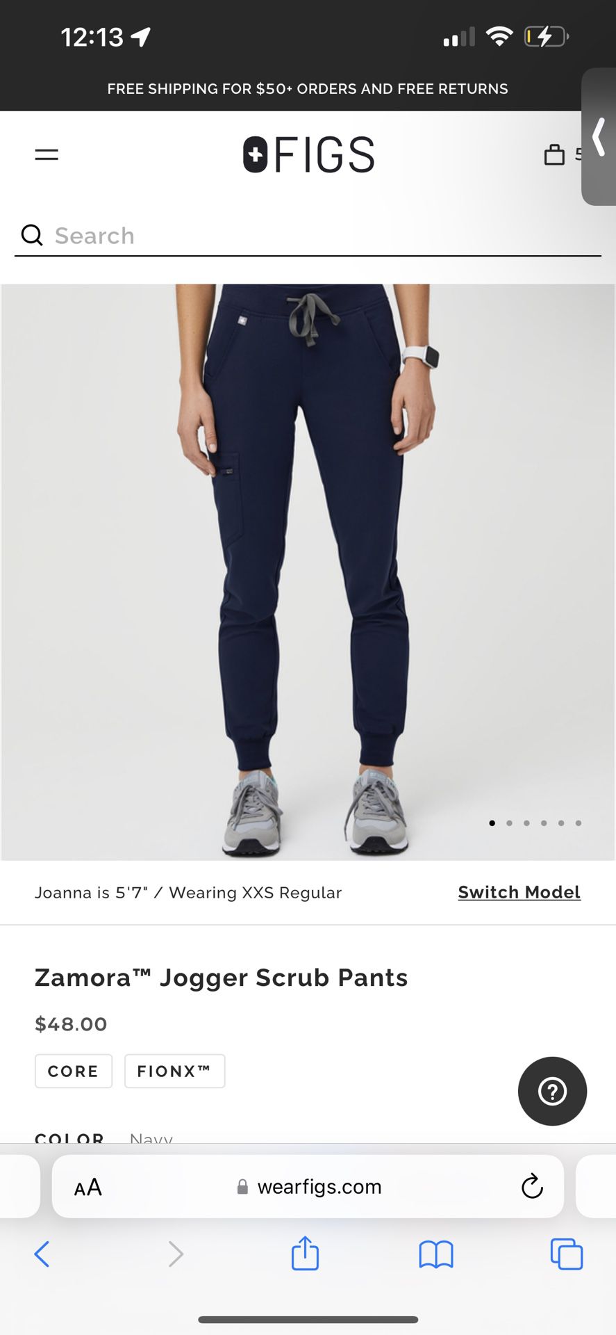 Navy blue figs joggers