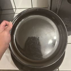 Large Black Glass Plate