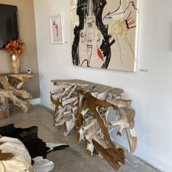 *** Gorgeous Solid Teak Wood Console Table 