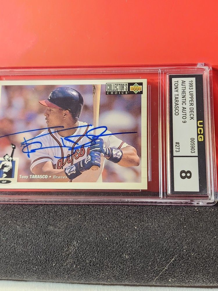 1994 UD Collector’s Choice #273 TONY TARASCO Authentic Autograph Braves Expos UCG 9/8