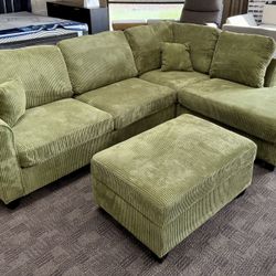 Brand New Sectional With Storage Ottoman 