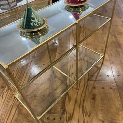 Golden Console/Entry Table (Mirrored Top) 