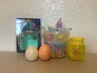 NeeDoh eggs,taba squishys,SQZY cube,slime   bundle