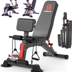 Adjustable Weight Bench,Utility Workout Bench Foldable Incline Decline Benches for Home Gym Full Body Workout,Load 600LBS