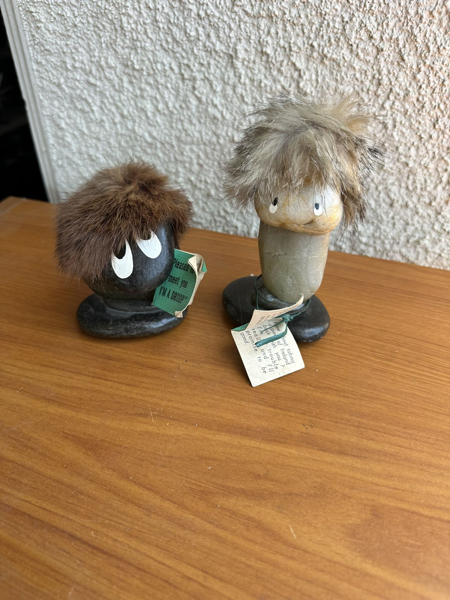 Droops" figurines, which are vintage, handmade Irish souvenirs.