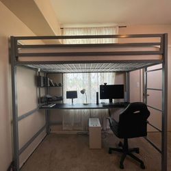 Twin Size Kids Loft Bed With Desk