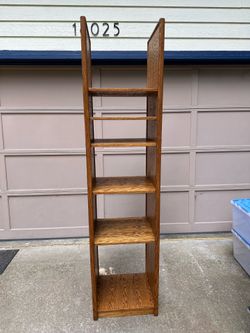 Oak shelving unit