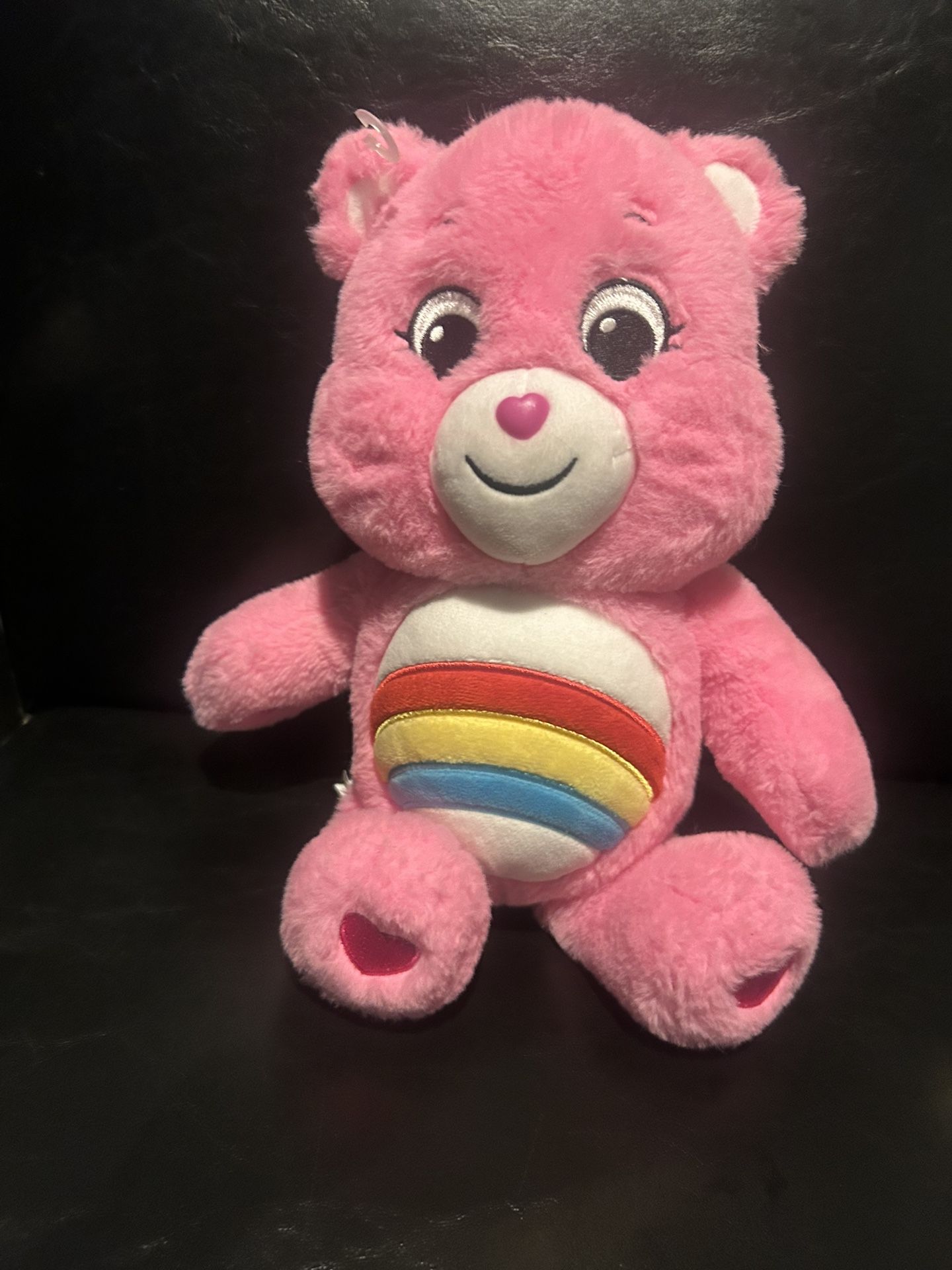 CARE BEAR CHEER BEAR, 10" PINK PLUSH, RAINBOW BELLY 