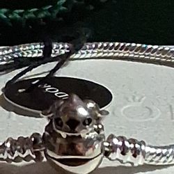 PANDORA AUTHENTIC BRAND NEW STERLING SILVER STITCH CLASP  SNAKE CHAIN BRACLET 7 INCH