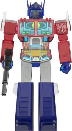 Super7 Super Cyborg Transformers Optimus Prime (Clear Red/Blue)