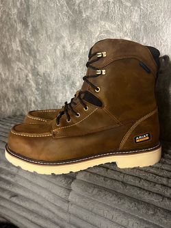 Ariat Work Boot Brown Leather Lace-Up Sz 15 NEW