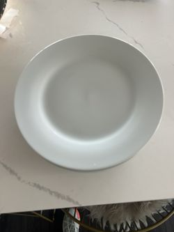 8 White Glass Dinning Plates Grangehouse by Kennex