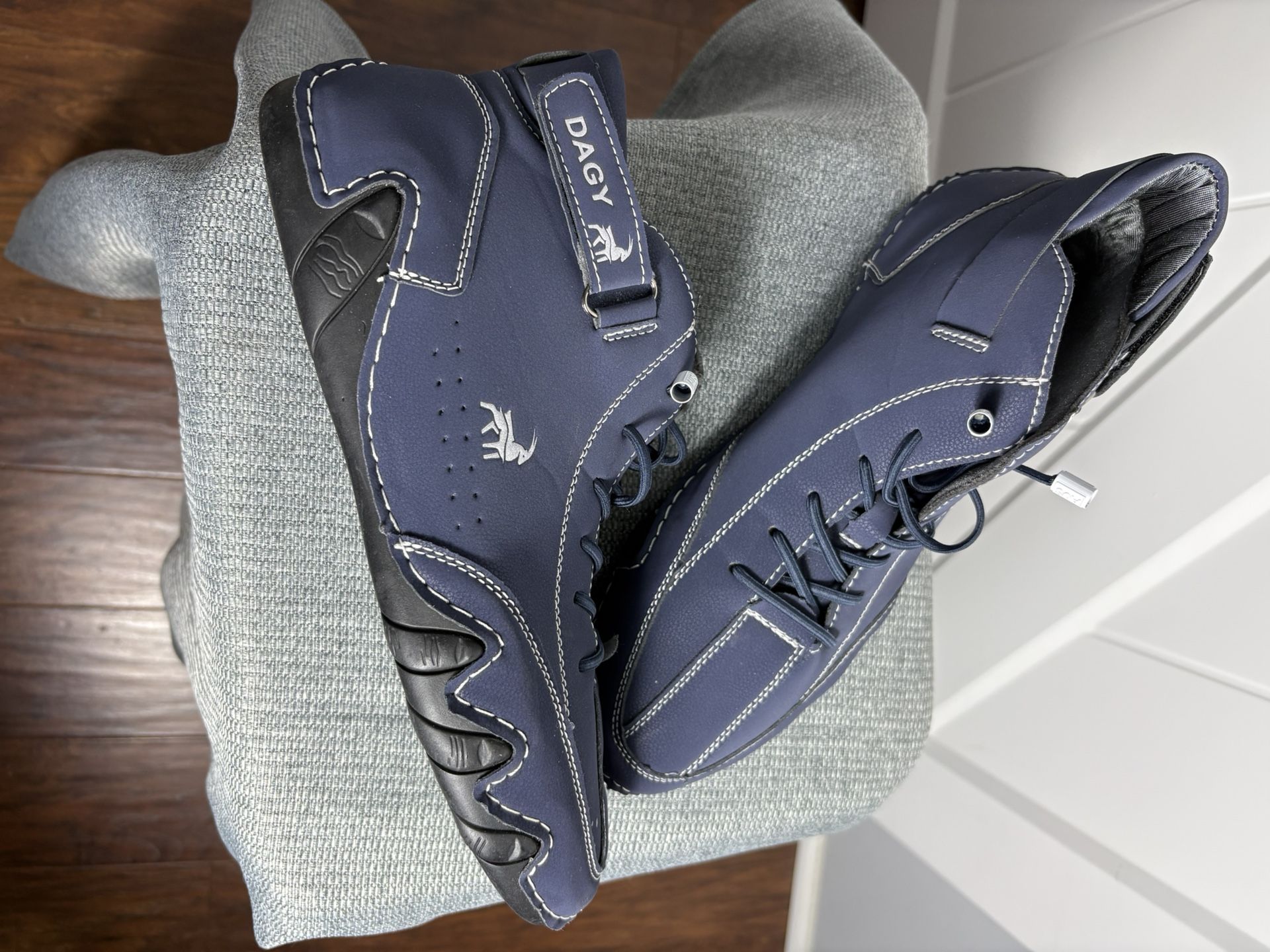 Dagy Men’s Work Boots Low Cut Moccasin Comfy Casual Walking Shoe Sneaker Blue Size 10.5