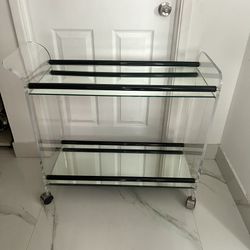 Vintage Lucite Mirror Bar Cart