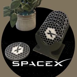 SpaceX Coasters 3-D Printed CUSTOM MADE