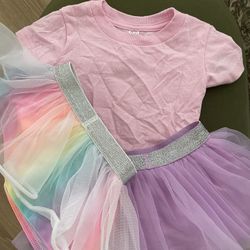 New Baby Girl Tutu Outfit Set – T-Shirt & Two Tutus – Never Worn