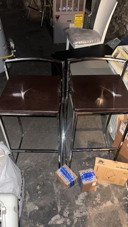 Brown Leather Bar Stools