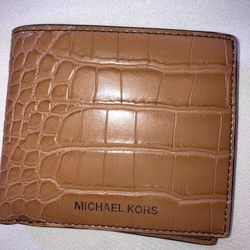 Brown alligator skin, Michael Kors, wallet