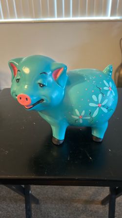 Vintage Napcoware flower power ceramic pig