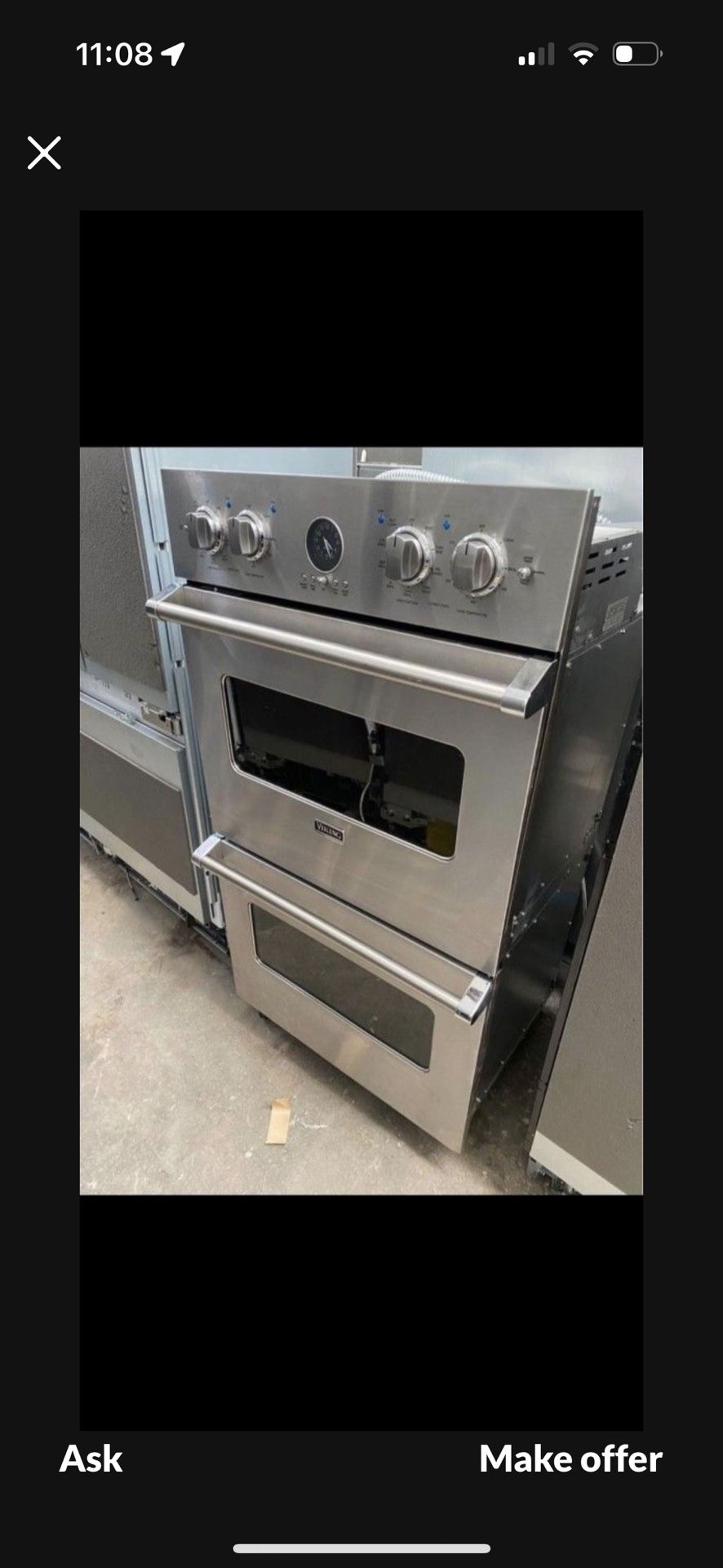 30” Viking Double Wall Oven 