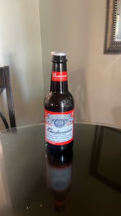 Large glass Budweiser bottle