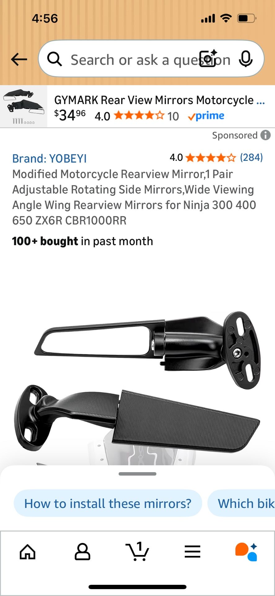 Motorcycle Rotating Side Mirrors