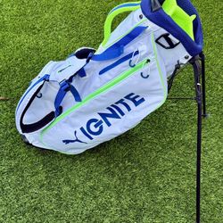 NEW | Puma Golf Ignite Stand Bag | White Blue Green | 4-Way Top | Lightweight Carry