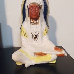 Vintage 1970s Indian Chief Porcelain Figurine 