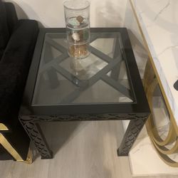 $45 2 Glass End Tables 