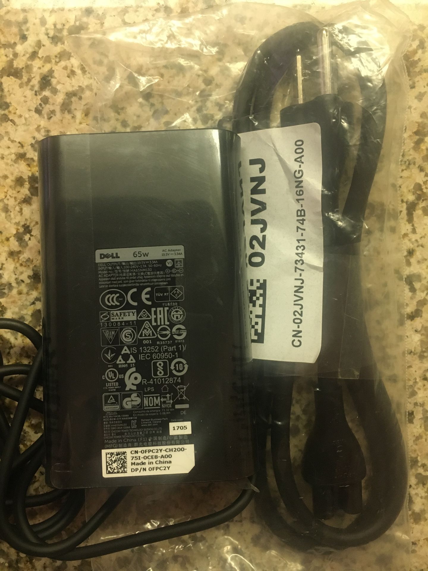 Dell 65w adapter dp/n 02jvnj