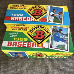 1989 & 1 9 9 0 Bowman Factory Baseball Card Sets