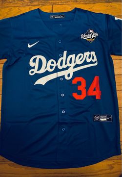 Blue ls Angeles dodgers Valenzuela World Series jersey