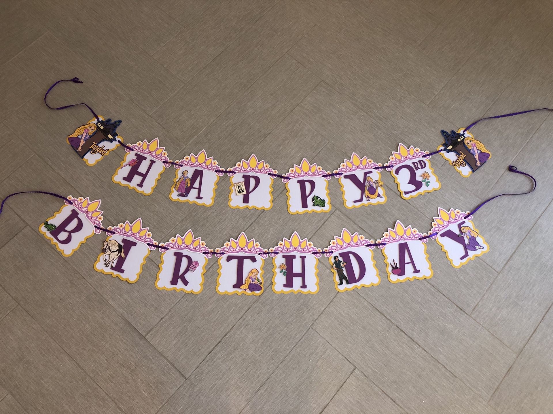 Tangled/Rapunzel birthday banner