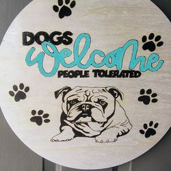 Dogs Welcome Door Hanger 