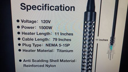 Grillme 1500W Titanium Immersion Water  Heater Saltwater