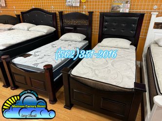 Lesly Eurotop Twin Mattress & Pinewood frame Set