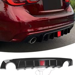 Rear Diffuser W/LED Brake Light Fit for Infiniti Q50