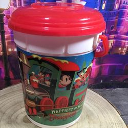 Vintage Disneyland Christmas Holiday Popcorn Bucket 