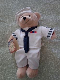 NEW CHANTILLY LANE AMERICAN HEROES NAVY MUSICAL PLUSH BEAR SINGING ANCHORS AWEIGH