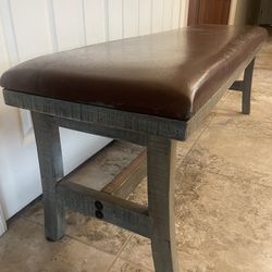 Bench 53in Wood Padded Top