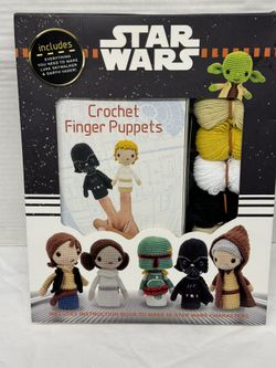 Star Wars Crochet Finger Puppets Complete Kit -Vader, Leia, Yoda,  Skywalker New