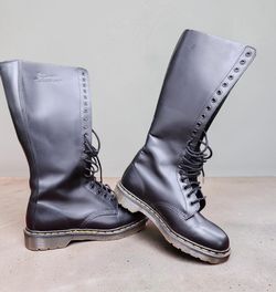 Discontinued Vintage Dr. Martens 9663 Lace-Up Combat Boots (Women's size 9, Men's size 8)