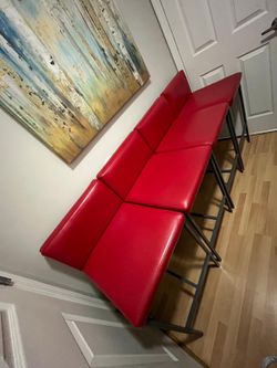 Set Of 4 / Barstools/ Red Chairs / Chairs