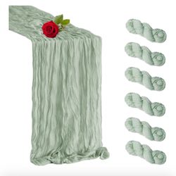 6 Pack Sage Green Cheesecloth Table 