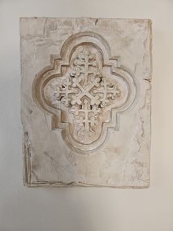 Ceramic Cross In A Quatrefoil 